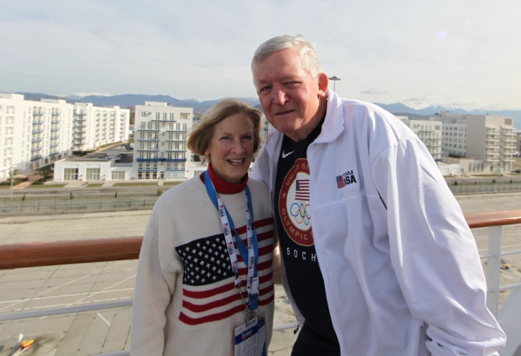 The Grand Holiday is one of three enormous cruise ships playing host to Olympic fans in Sochi.