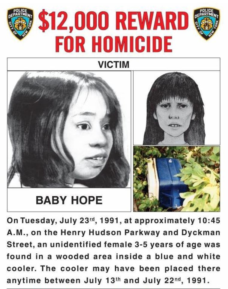 The NYPD’s composite artist unit created sketches of a murdered girl found in 1991 in upper Manhattan. The girl, nicknamed Baby Hope, was finally identified last fall after renewed interest in the case.