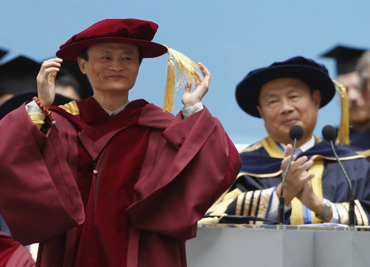 Ma receives an honorary doctorate on business administration at the University of Hong Kong of Science and Technology in Hong Kong