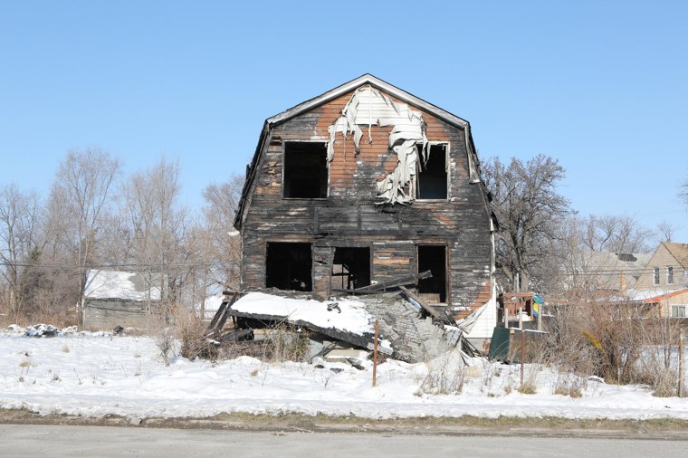 Image: A vacant burnt home in Detroit