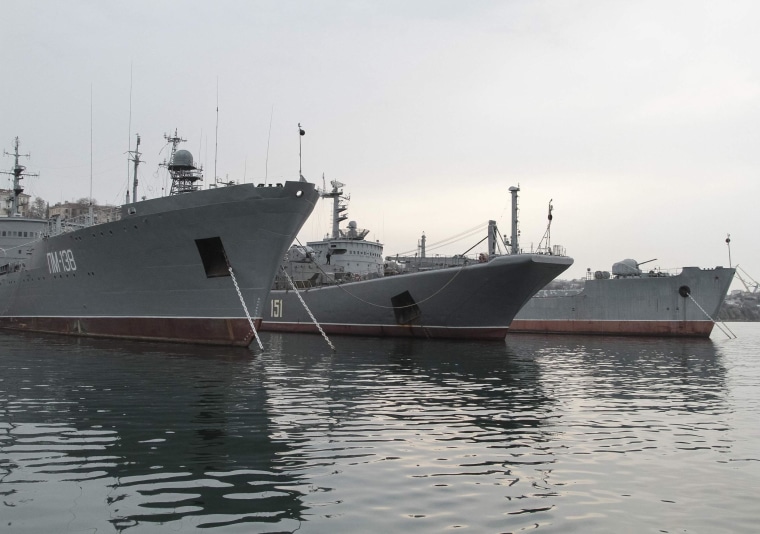Image: Russian navy ship moored in Sevastopol, Ukraine