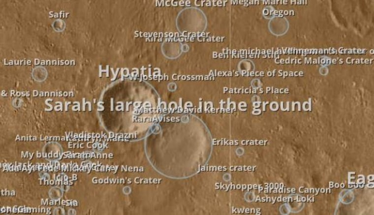Image: Crater names