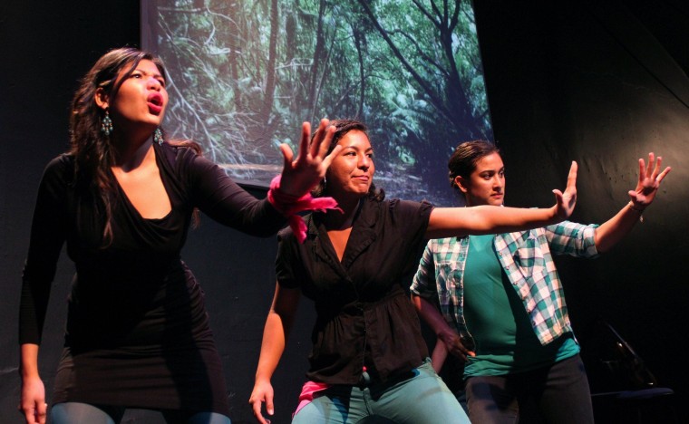 Members of Chicago's all-Latina theater, Teatro Luna, on stage.