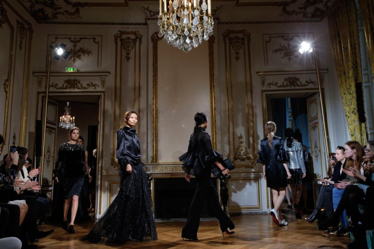 Image: Models present creations by Danish designer Ole Yde for fashion house Yde