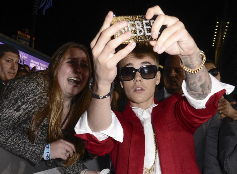 Justin Bieber takes a selfie