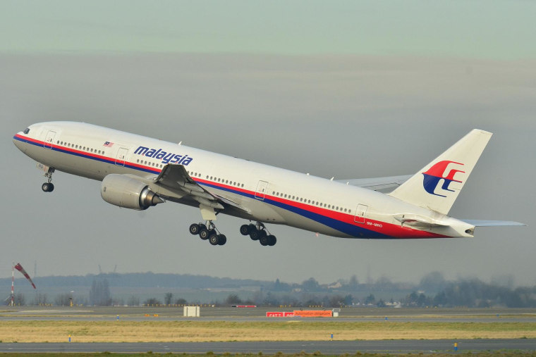 This photo provided by Laurent Errera taken Dec. 26, 2011, shows the Malaysia Airlines Boeing 777-200ER that disappeared from air traffic control screens Saturday, taking off from Roissy-Charles de Gaulle Airport in France. The Malaysia Airlines Boeing 777-200 carrying 239 people lost contact with air traffic control early Saturday morning, March 8, 2014 on a flight from Kuala Lumpur to Beijing, and international aviation authorities still hadn't located the jetliner several hours later. (AP Photo/Laurent Errera)