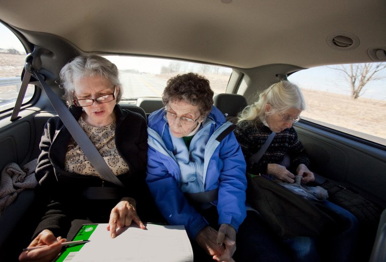 Image: JoAnn Gates, left, Peg Jacobs, center, and Mary Swain of the Loretto Community in Nerinx