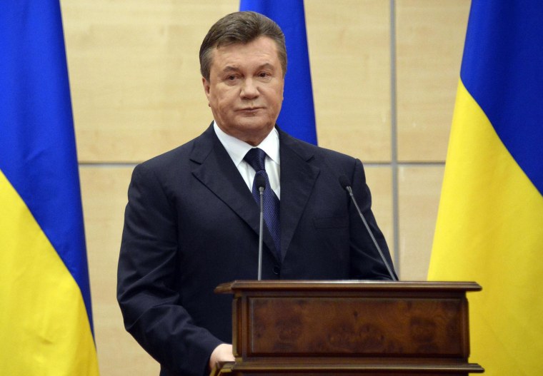 Image: Deposed Ukrainian president Viktor Yanukovych