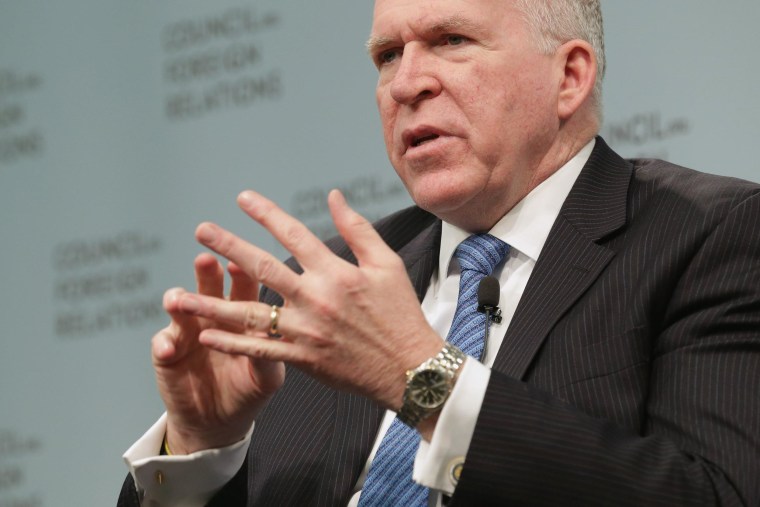 WASHINGTON, DC - MARCH 11:  Central Intelligence Agency Director John Brennan takes questions from the audience after addressing the Council on Foreign Relations March 11, 2014 in Washington, DC. Brennan denied accusations by U.S. senators who claim the CIA conducted unauthorized searches of computers used by Senate Select Committee on Intelligence staff members in an effort to learn how the committee gained access to the agency's own 2009 internal review of its detention and interrogation program, undermining Congress' oversight of the spy agency.  (Photo by Chip Somodevilla/Getty Images)
