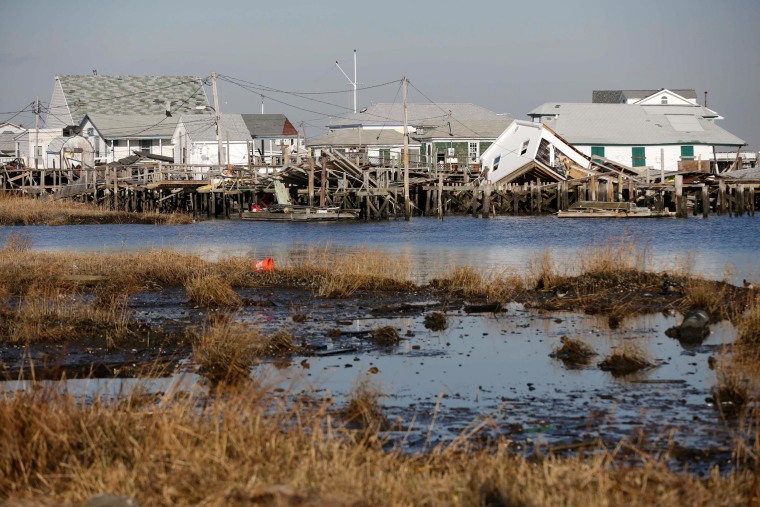 Image: Homes and docks damaged by Superstorm Sandy
