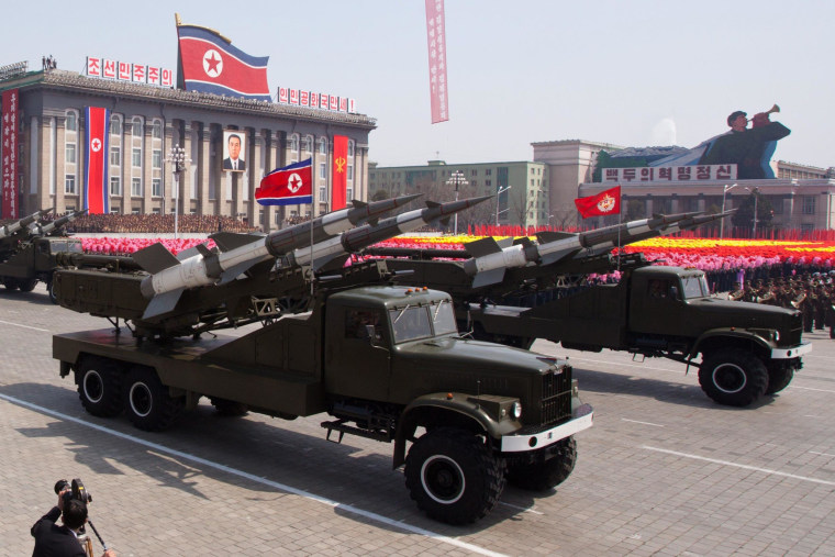 Image: SA-3 ground-to-air missiles are displayed during a military parade