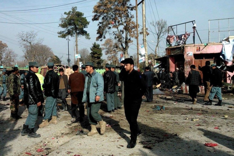Image: Site of a suicide attack in Maymana, Afghanistan