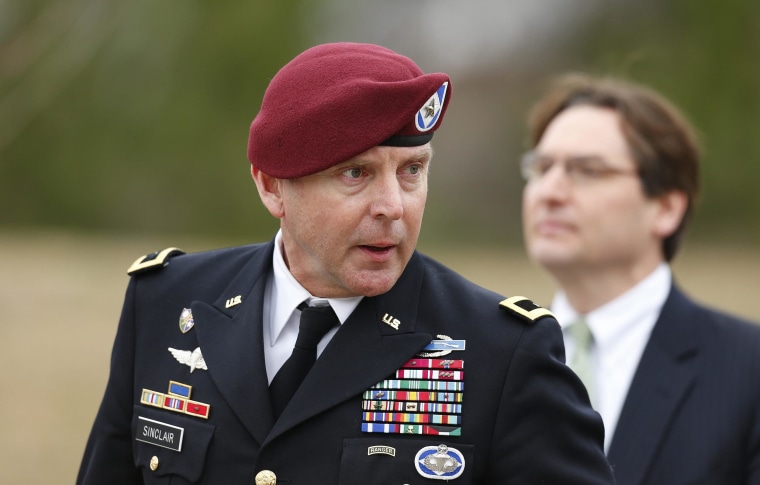 Image: U.S. Army Brigadier General Jeffrey Sinclair leaves the courthouse