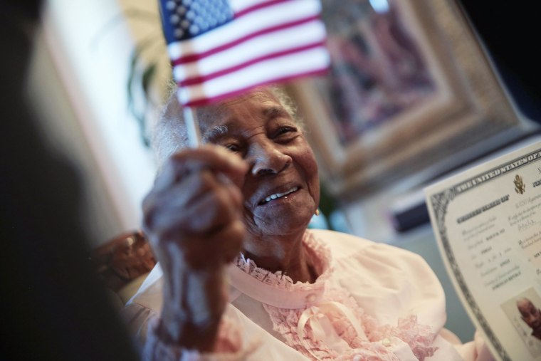 Image: Braulia Fabian, 101, becomes a naturalized citizen of the United States