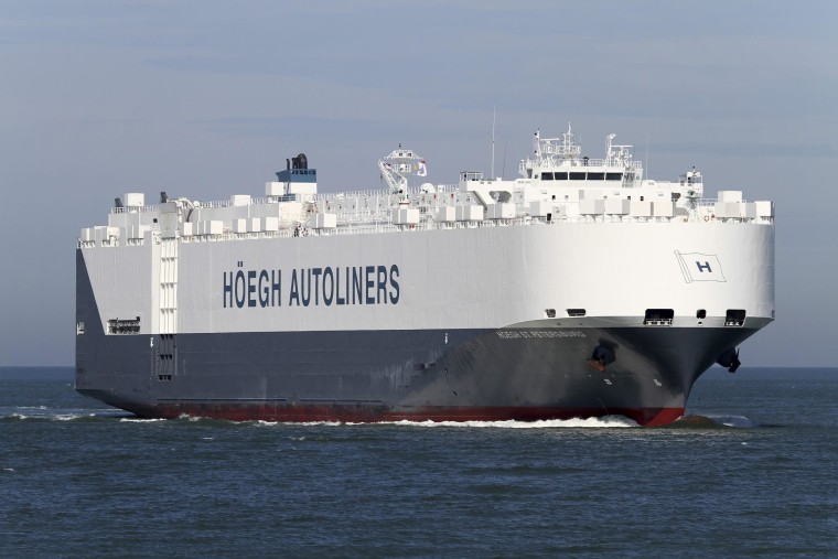 Image: Undated file photo of Norwegian car carrier Hoegh St. Petersburg at sea