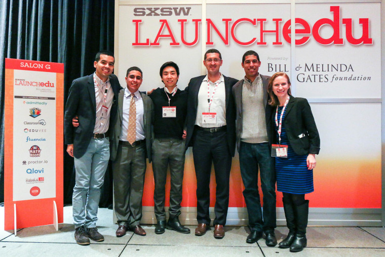 Harlyn Pacheco, Gilberto Colchado, Stephen Ahn, Emanuel Pleitez, Ricardo Rodriguez and Shira Schindel during LAUNCHedu at SXSWedu 2014 in Austin, Texas.