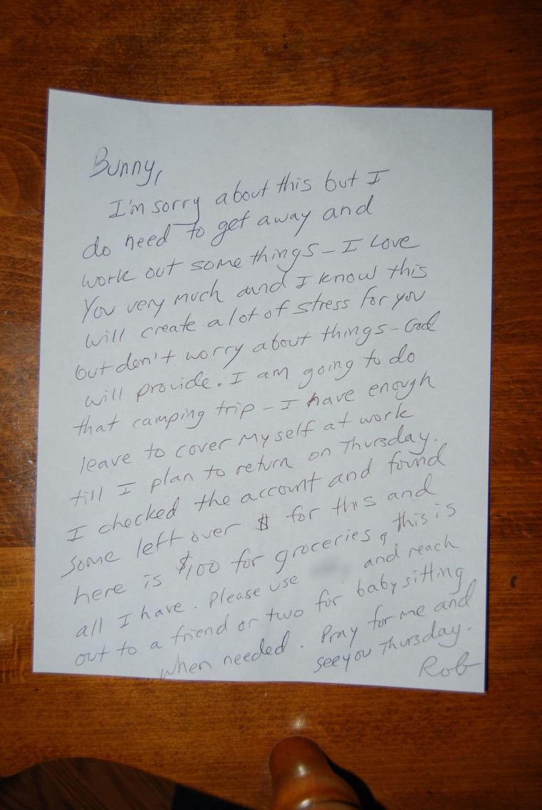 Rob Taglianetti’s note to his wife