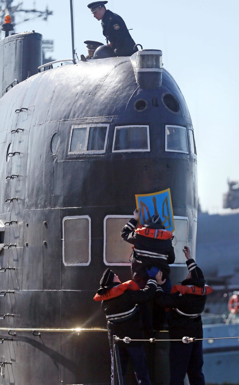 Image: Crisis in Ukraine - Ukrainian submarine surrenders