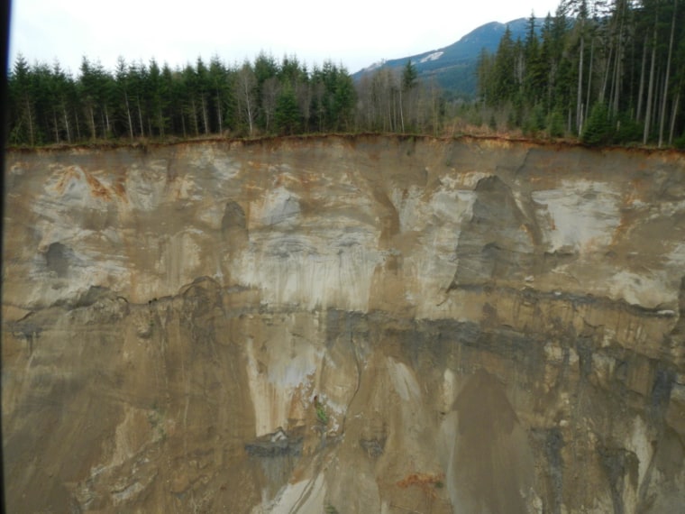 Image: Aerial photo of hillside that collapsed in Washington state