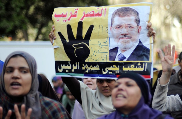 Image: Supporters of Muslim Brotherhood protest in Cairo, Egypt, in February