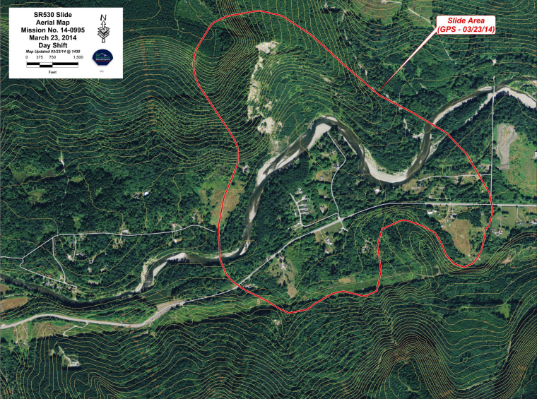 Aerial Map of Snohomish landslide area