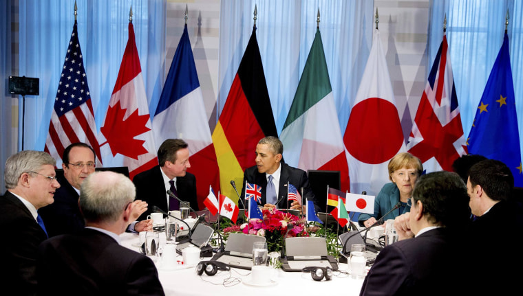 Image: U.S. President Obama participates in a G7 leaders meeting during the Nuclear Security Summit in The Hague