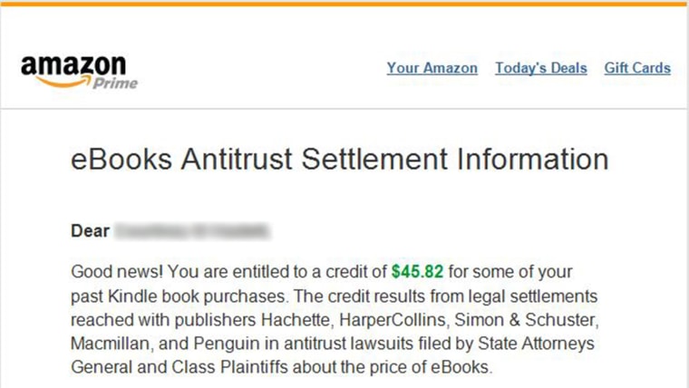 Amazon sent emails to customers who are eligible for a new e-book refund.