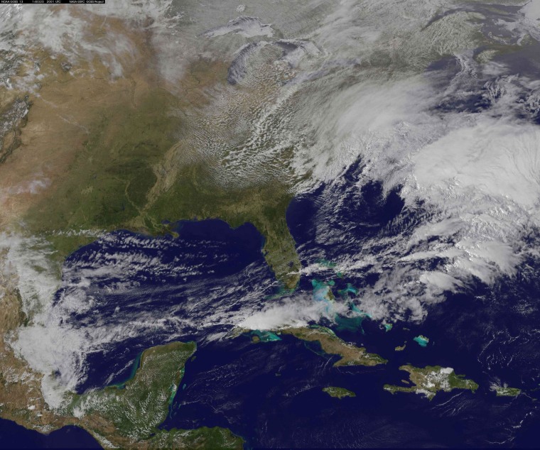 Image: Storm develops on the east coast of the United States in this handout image from NASA's GOES Project Science