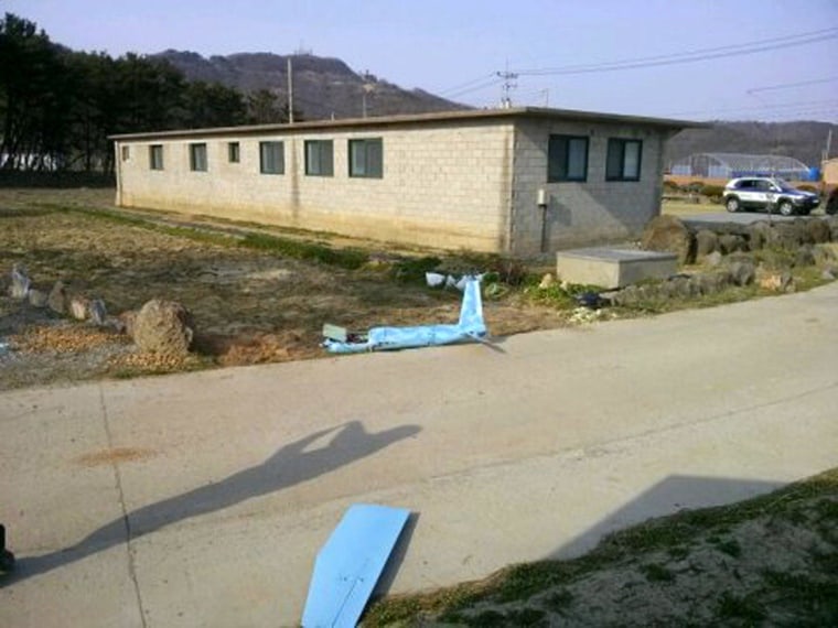Image: Wreckage of a crashed drone on Baengnyeong island