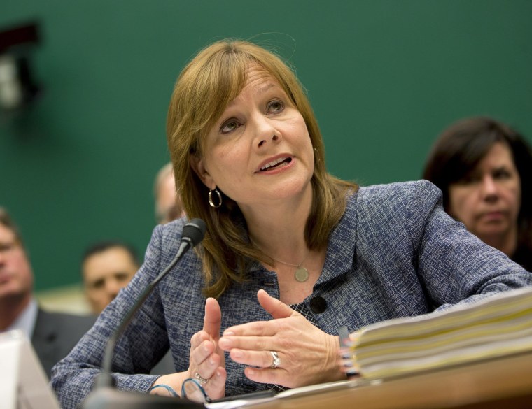 GM CEO Mary Barra answers questions in Congress on Tuesday about the recall of millions of her company's cars.