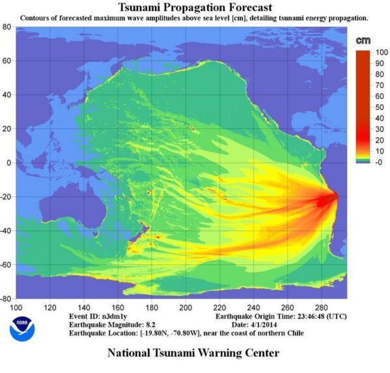 IMAGE: National Tsunami Warning Center propagation map
