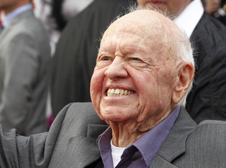 Image: Mickey Rooney arriving at the world premiere of the 40th anniversary restoration of the film "Cabaret" in Hollywood