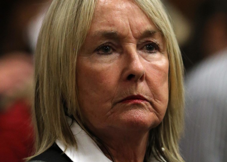 Image: June Steenkamp attends Oscar Pistorius' murder trial on Monday