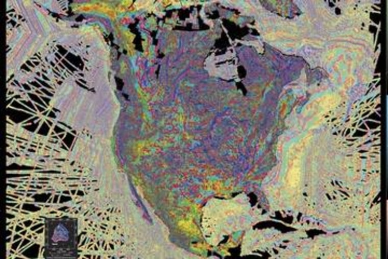 A magnetic anomaly map of North America.