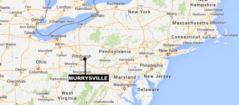 IMAGE: Map showing Murrysville, Pa.