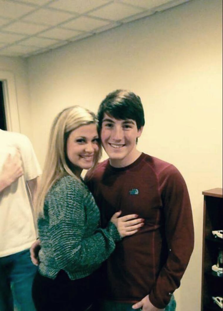 Jared Boger, seen here with his girlfriend, was one of 19 students injured in a mass stabbing at Franklin Regional High School in Pennsylvania.