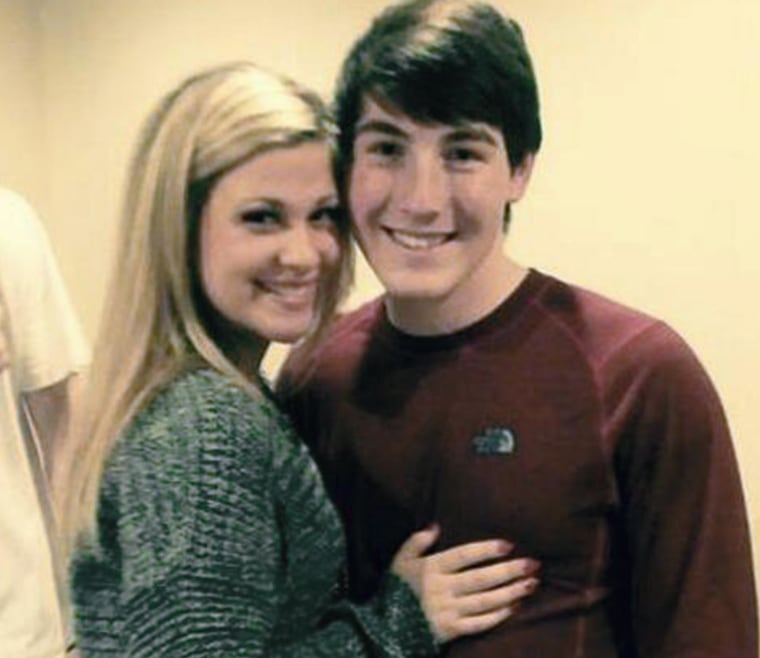 Jared Boger, seen here with his girlfriend, was one of the students injured in a mass stabbing at Franklin Regional High School in Pennsylvania.