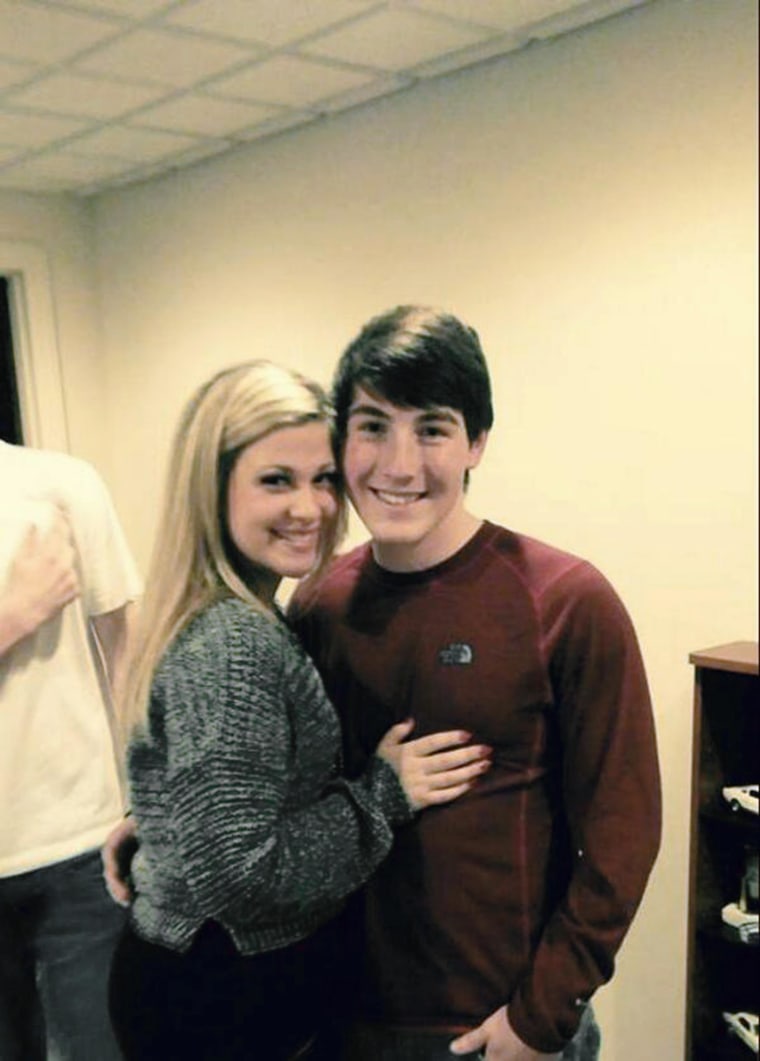 Jared Boger, seen here with his girlfriend, was one of 21 students injured in a mass stabbing at Franklin Regional High School in Pennsylvania.