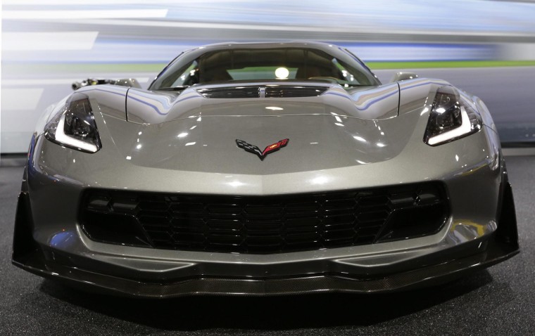 The new 2015 Corvette Z06 is seen on display at the New York International Auto Show.