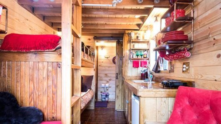 Image: The inside of one of the rooms at Caravan—The Tiny House Hotel.