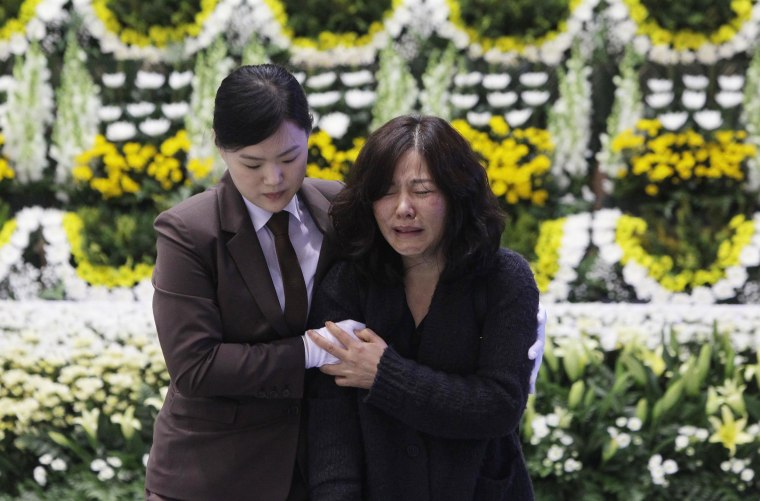 Image: Families Mourn Loss At Group Memorial Altar In Ansan