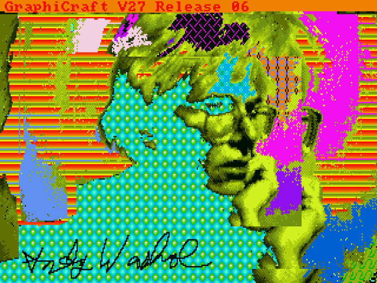 One of the 28 images recovered from floppies found in the Andy Warhol Museum's archives.