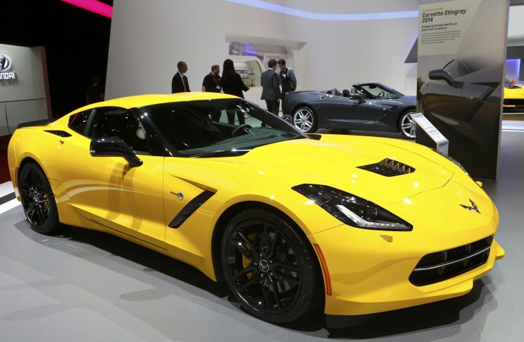 A Chevrolet Corvette Stingray at the Geneva Motor Show last month. Americans are still buying General Motors vehicles, which is helping the automaker rebound from bankruptcy and rebuild its reputation after a recall scandal. 