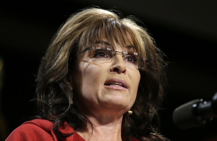 Image: Sarah Palin speaks on Sunday.