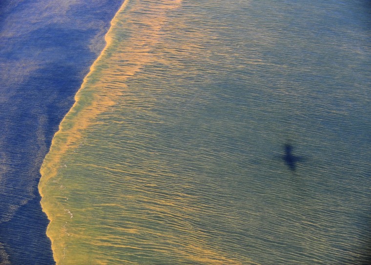 Image: Aerial view of the Deepwater Horizon oil spill off coast of Mobile, Alabama