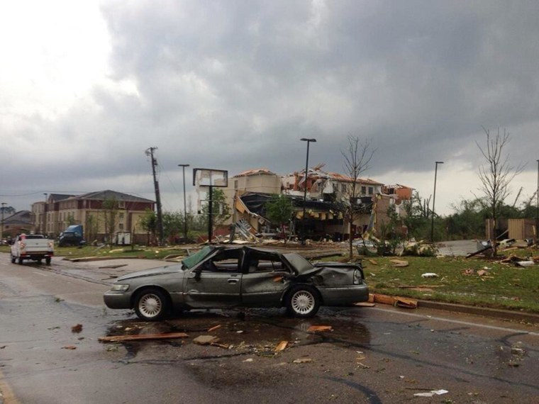 Image: Tornado damage in Tupelo, Miss., on Monday, April 28, 2014.