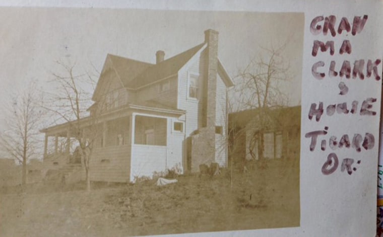 Image: A historical photo of Marvin Clark's home in Tigard, Oregon.