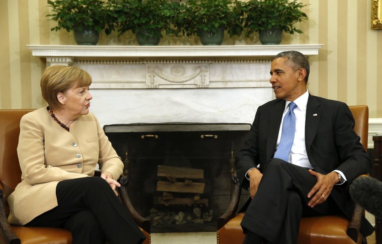 Image: U.S. President Obama meets with German Chancellor Merkel to discuss the Ukraine crisis at the White House