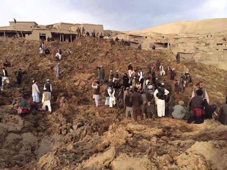 Image: The scene of a landslide in Afghanistan