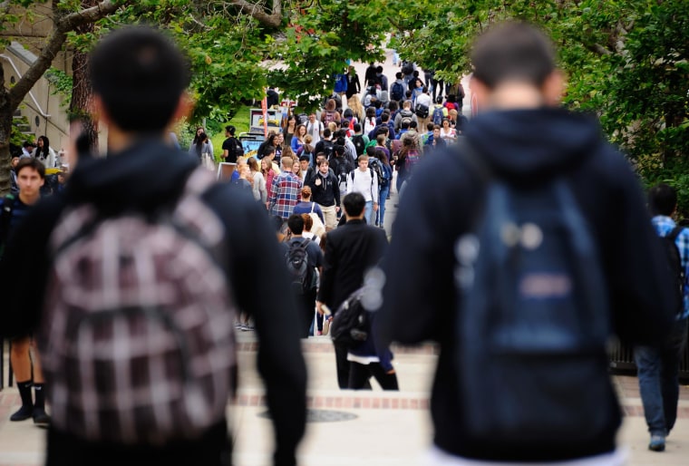 Image: Students walk across a school campus